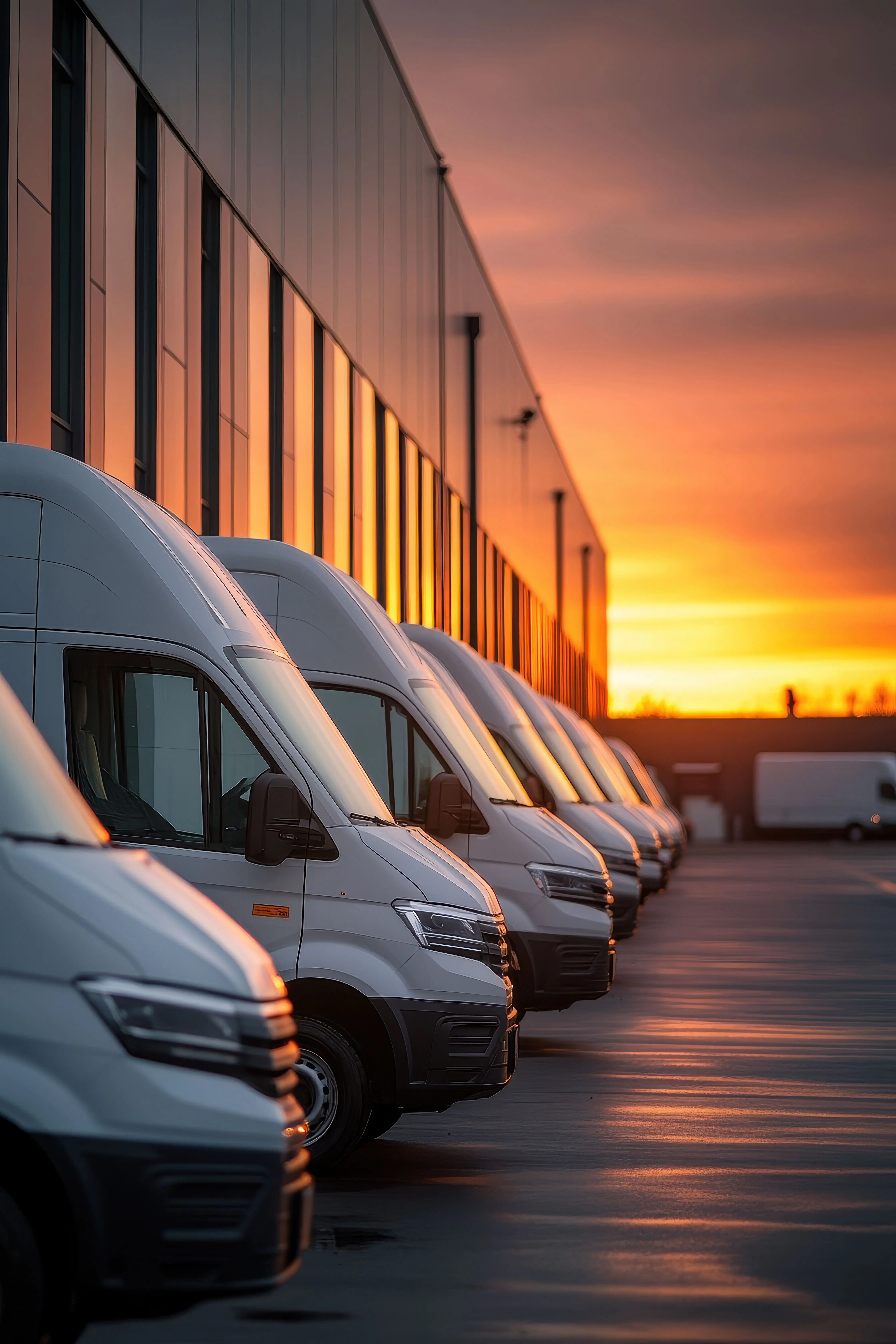 Fleet of delivery vans