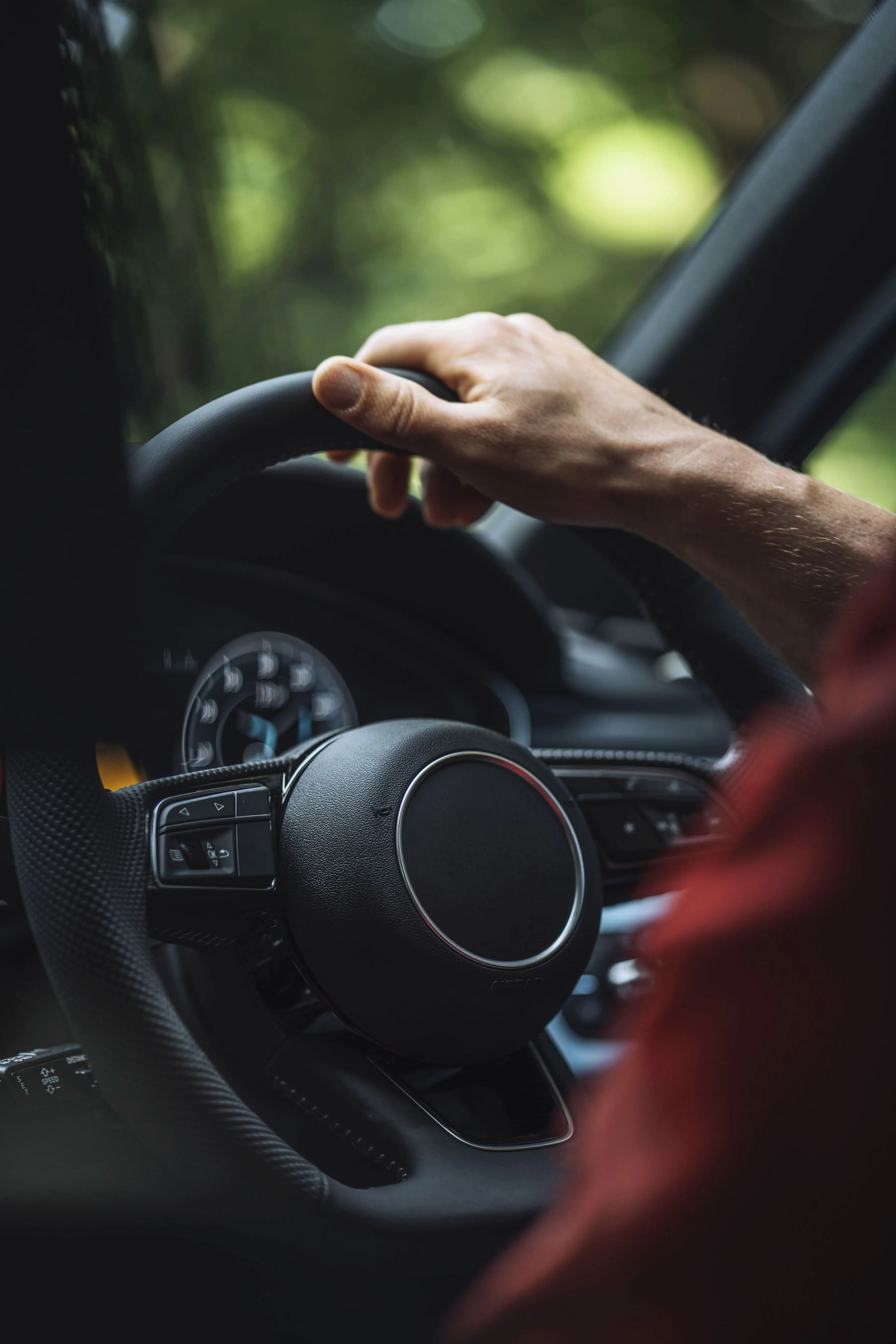 Man driving a car